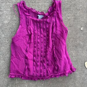 Ann taylor purple silk tank